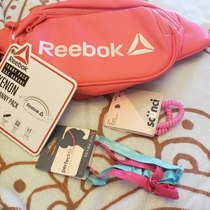 Reebok fanny pack with bonus hair accessories.